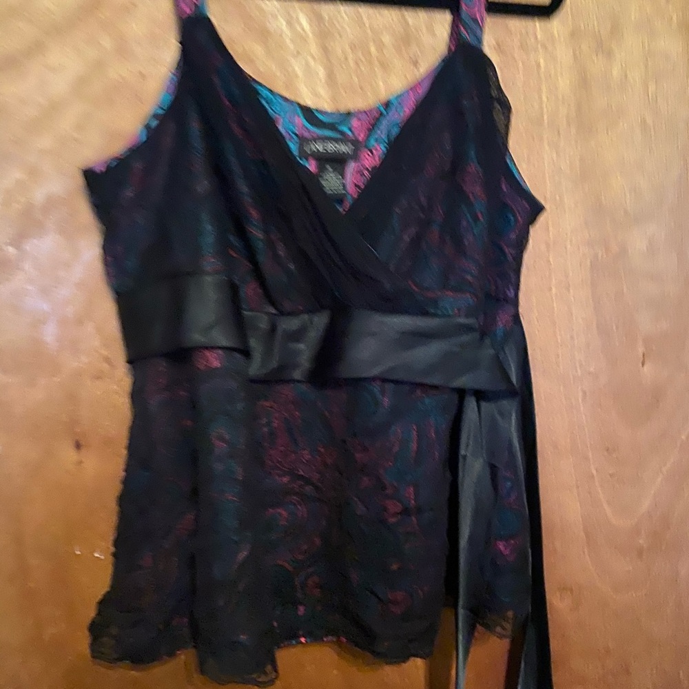 Paisley sheer blouse with side tie